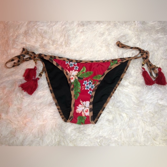VENUS Black Red and Tan Leopard Bikini size 6 NWOT - Picture 4 of 9